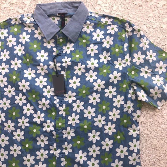Daisy Pattern Button Down Shirts